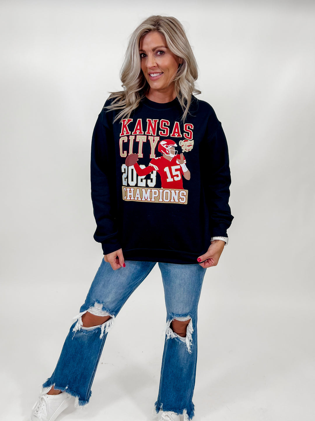 Kansas City 2023 Champions Graphic Sweatshirt, Black