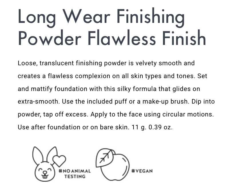 Long Wear Finishing Powder
