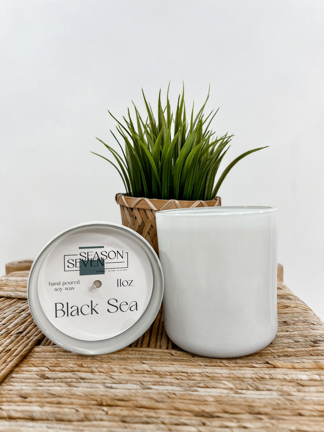 11oz Hand Poured Soy Wax Candle, Black Sea