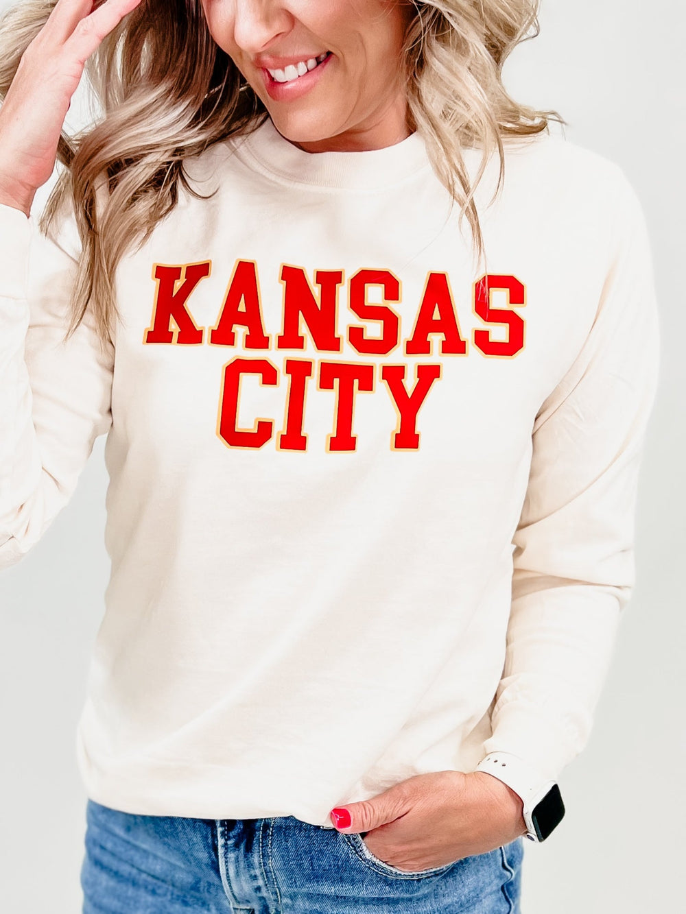 Be Bold Kansas City Graphic Long Sleeve Tee, Ivory
