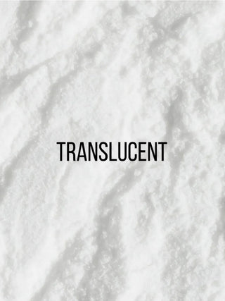 A close-up texture shot of a white translucent material with the word 'TRANSLUCENT' printed in black at the center.