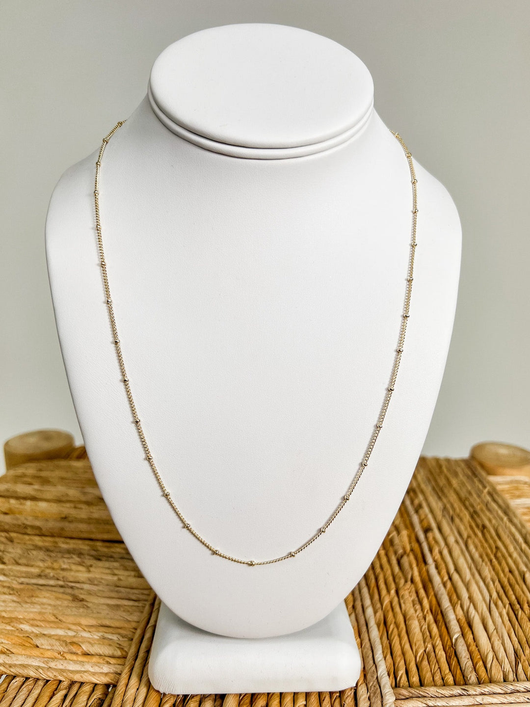 20 Baby Ball Chain Necklace, Yellow Gold
