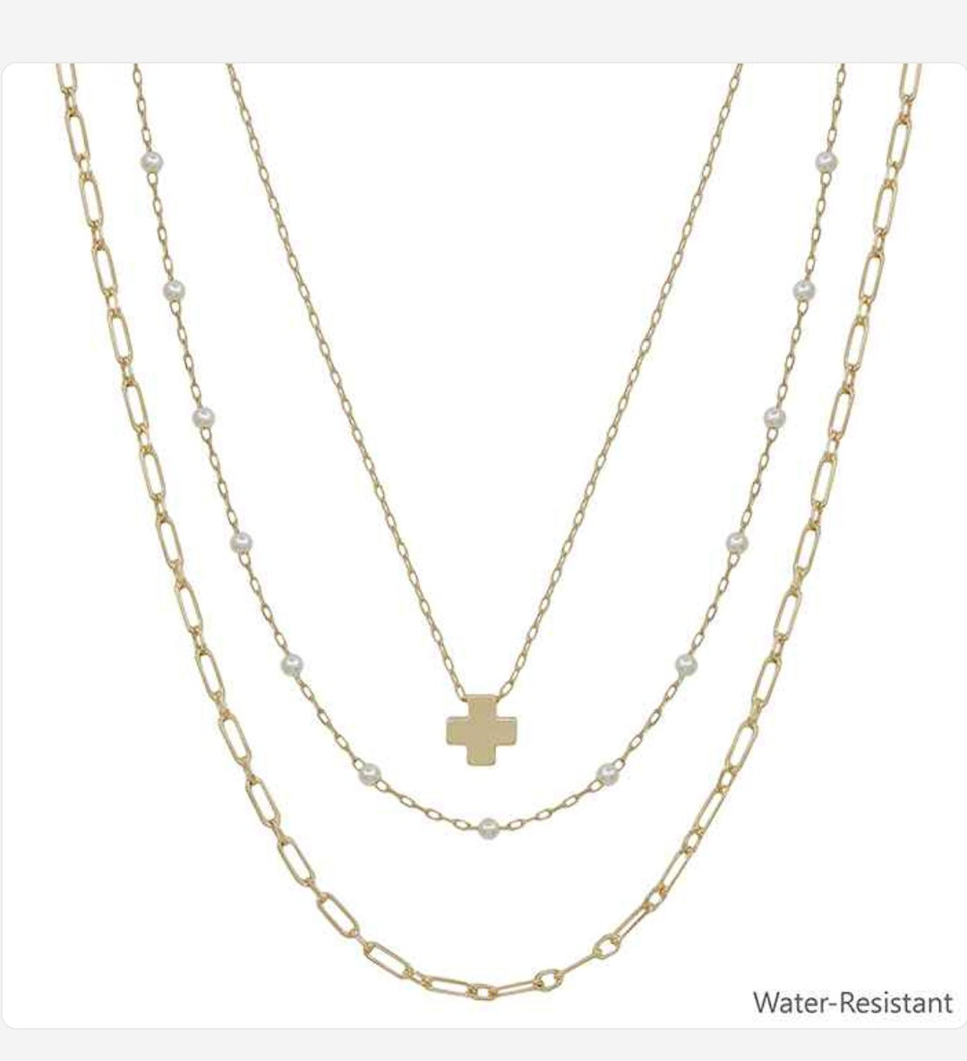 Faith + Grace Layered Necklace, Gold