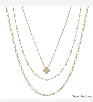 Faith + Grace Layered Necklace, Gold