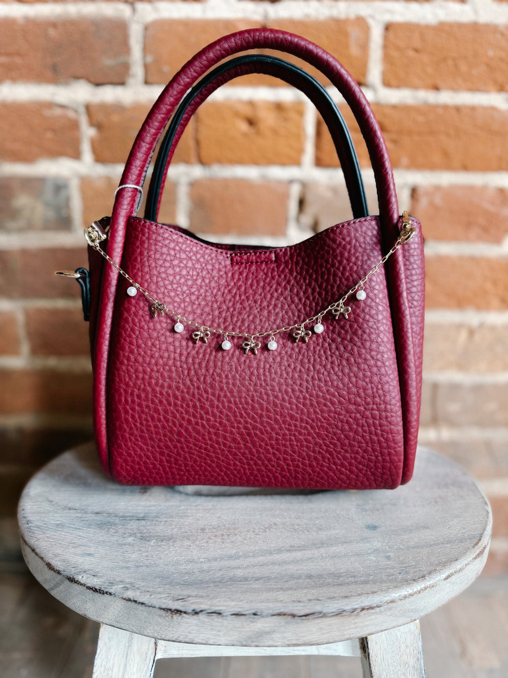 Bow + Pearl Purse Chain, Gold