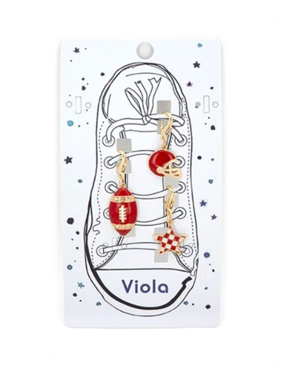 Football, Helmet & Star Gameday Charm Set, Red