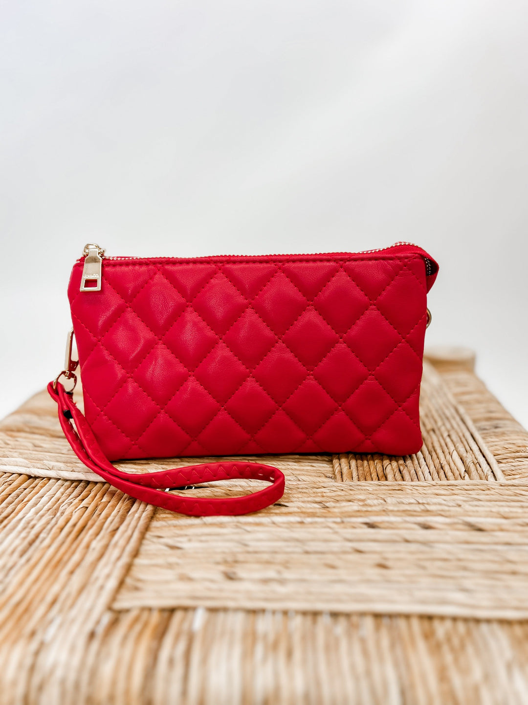 Riley Crossbody, Quilted Red