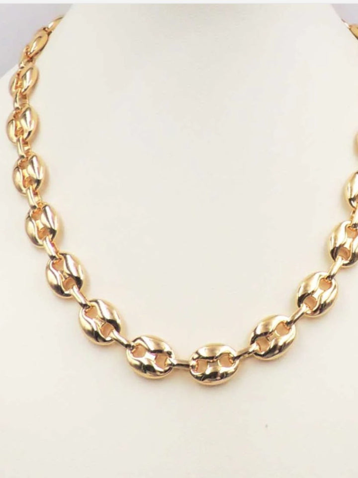 Bold Links Necklace, Gold