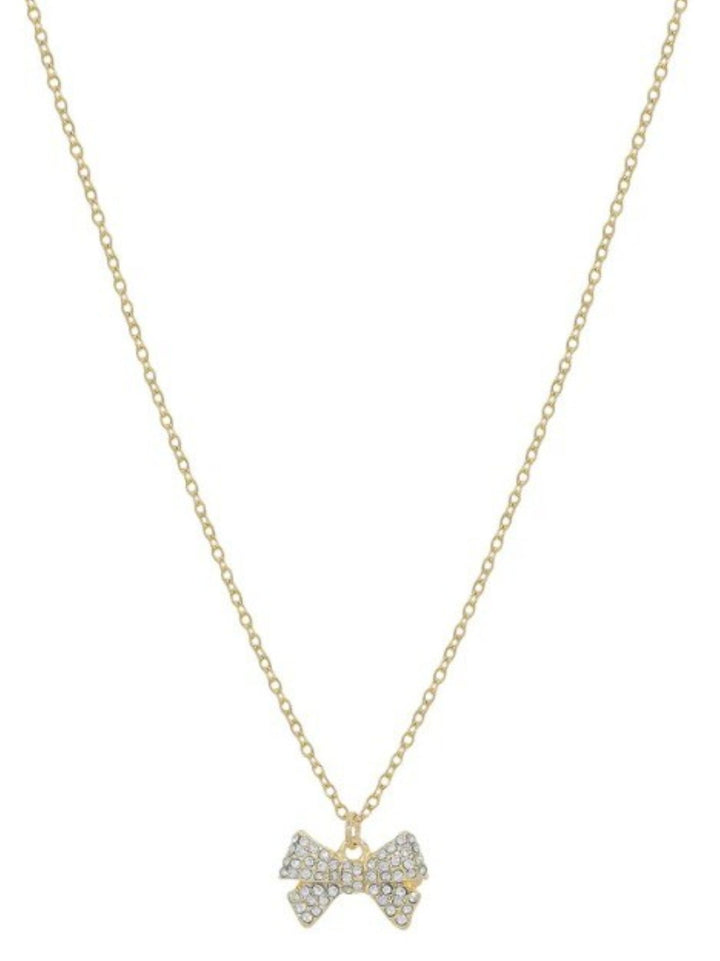 Sweet Charm Bow Necklace. Gold