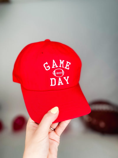 Gameday Football Embroidered Baseball Hat, Red