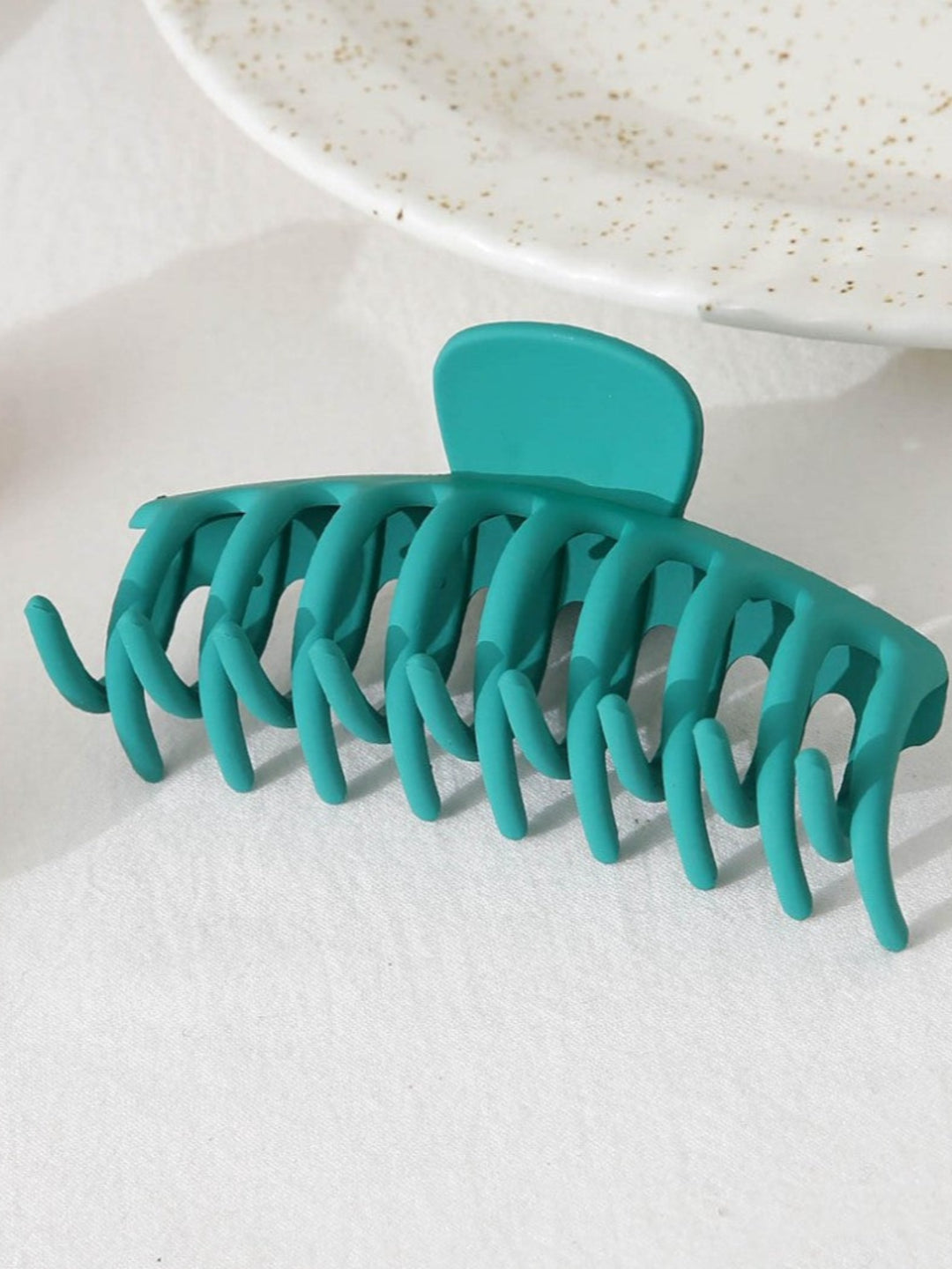 Large Matte French Style Claw Clip, Teal Blue