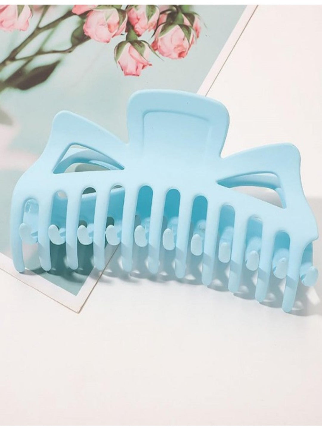 X-Large Matte French Style Claw Clip, Baby Blue