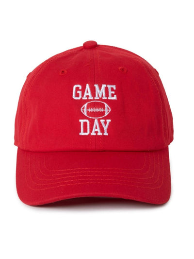 Gameday Football Embroidered Baseball Hat, White