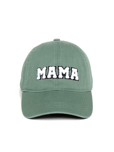 Chenille Mama Baseball Hat, Sage