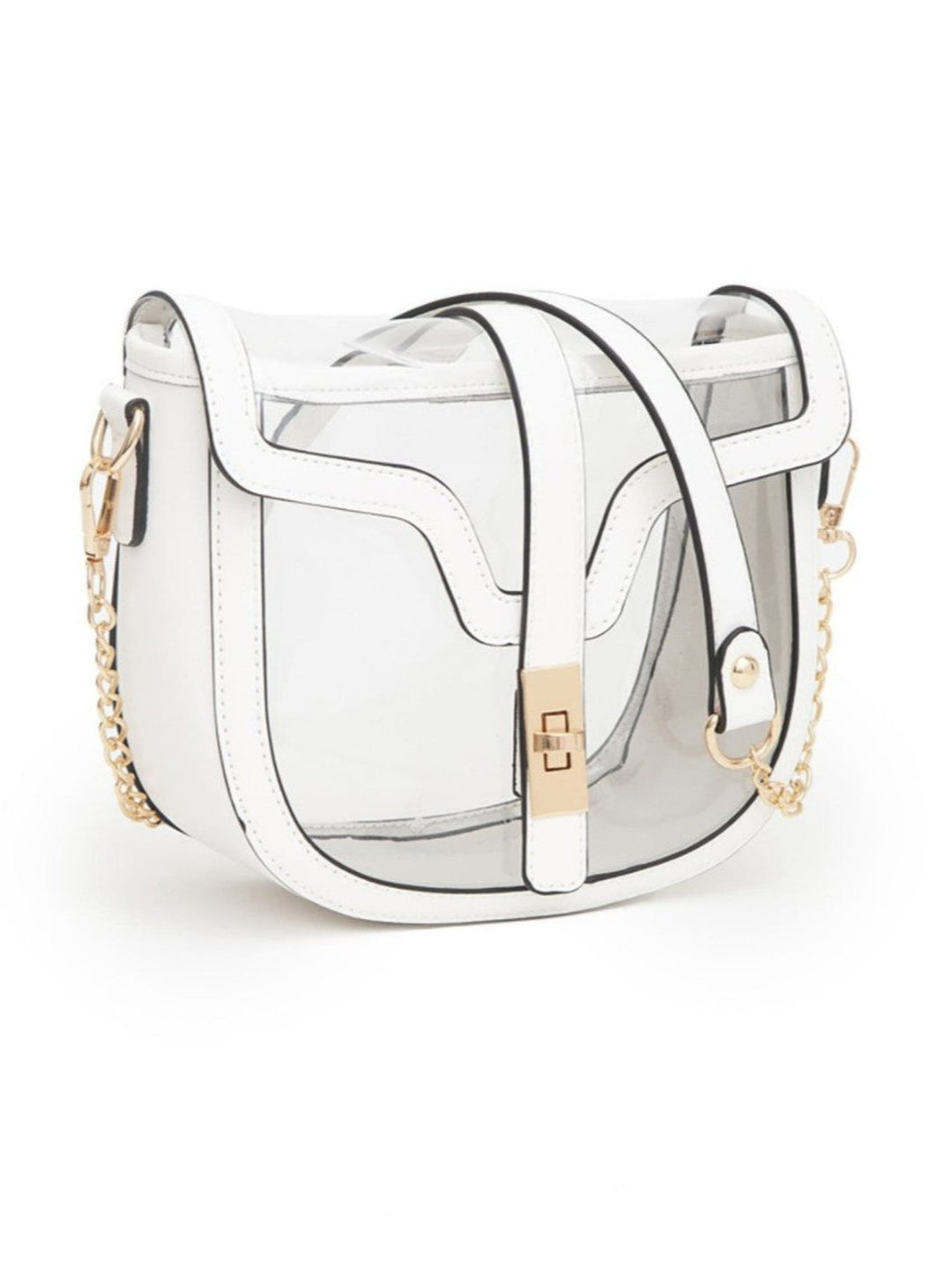 Twist Buckle Clear Bag, White