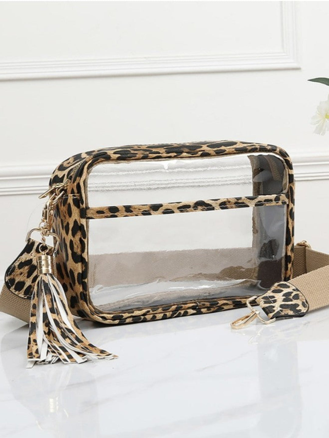 See Me Through Clear Handbag, Leopard Print