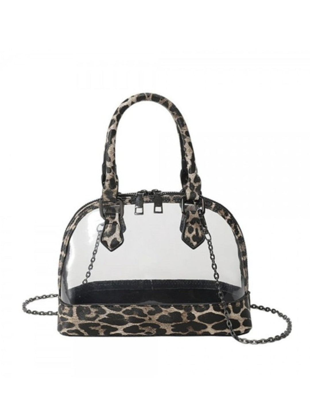 Wild Streak Clear Tote, Brown Leopard