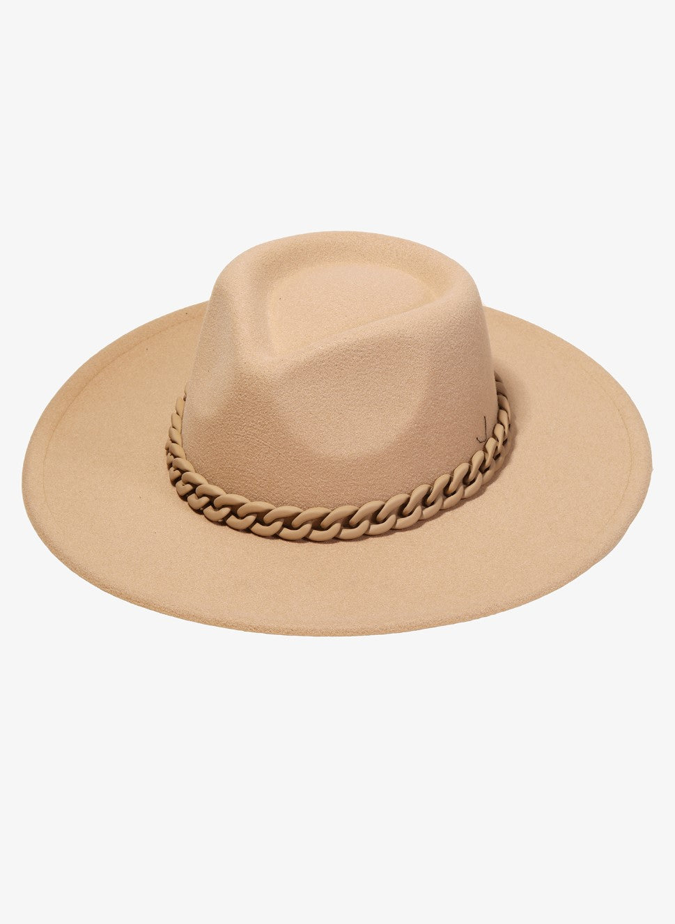 Curb Chain Link Wide Brim Hat, Khaki