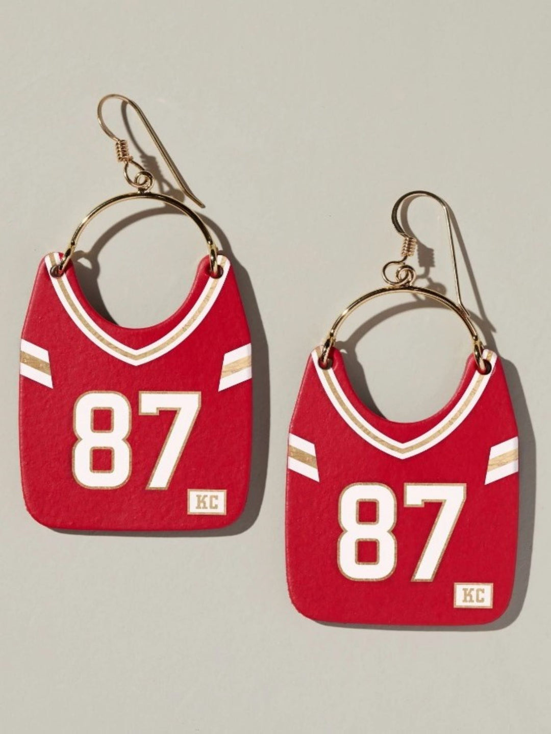 Kansas City Football Jersey Earrings, #87