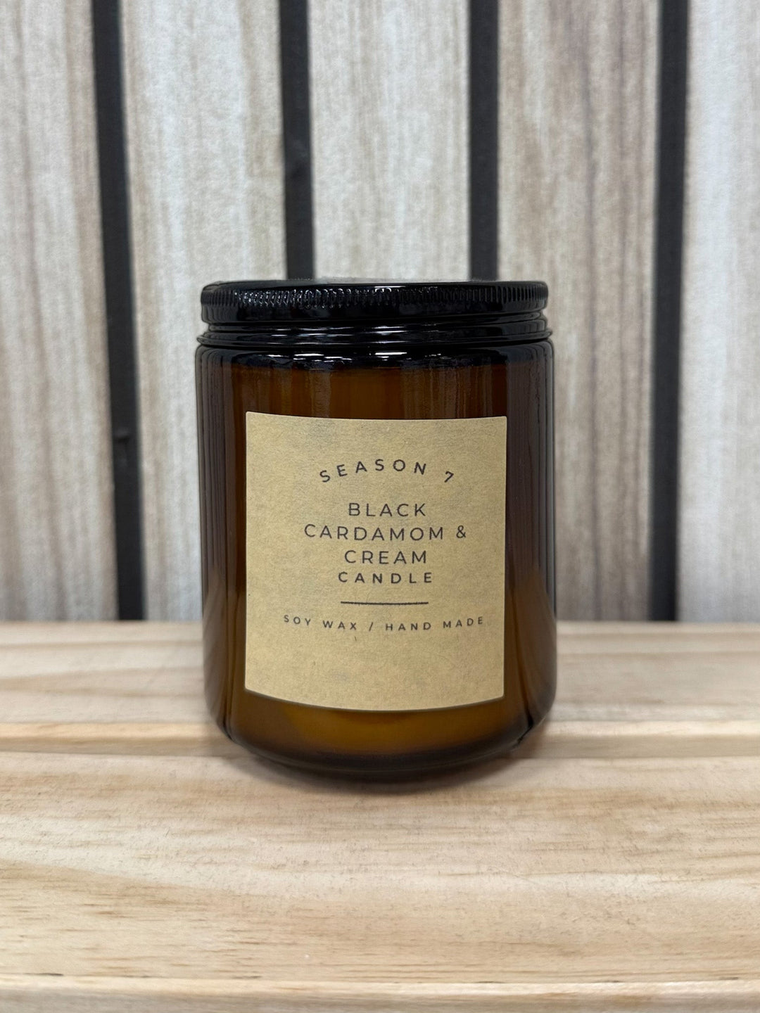 8oz Jar Hand Poured Soy Wax Candle, Black Cardamom & Cream