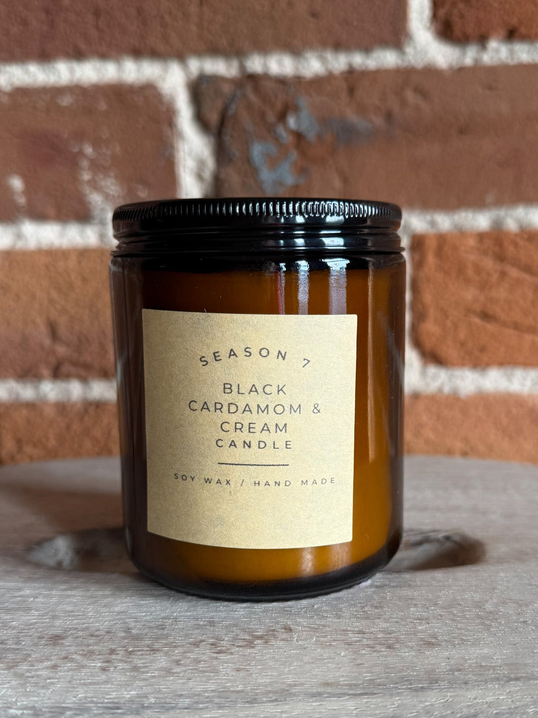 8oz Jar Hand Poured Soy Wax Candle, Black Cardamom & Cream