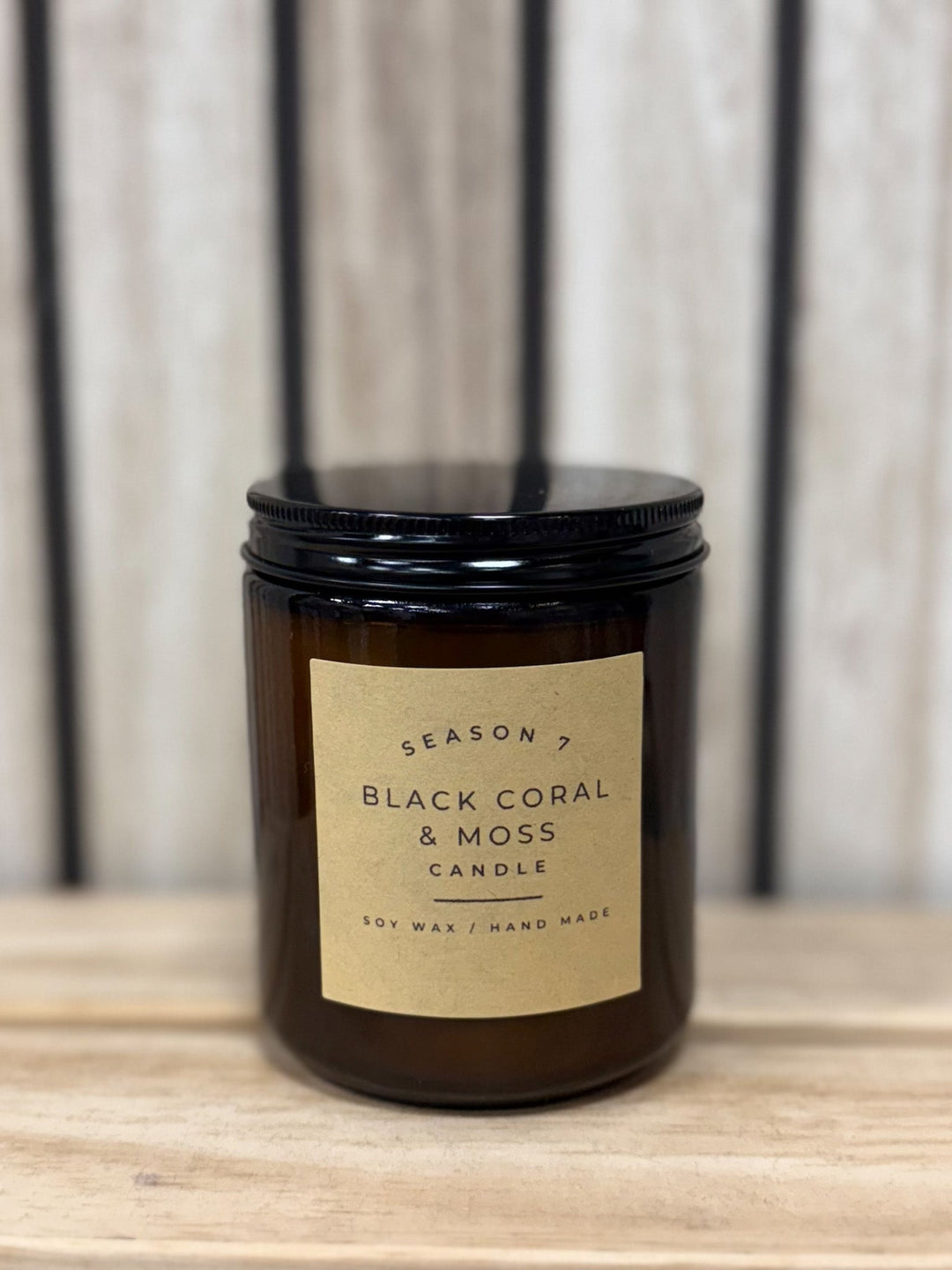 8oz Jar Hand Poured Soy Wax Candle, Black Coral & Moss