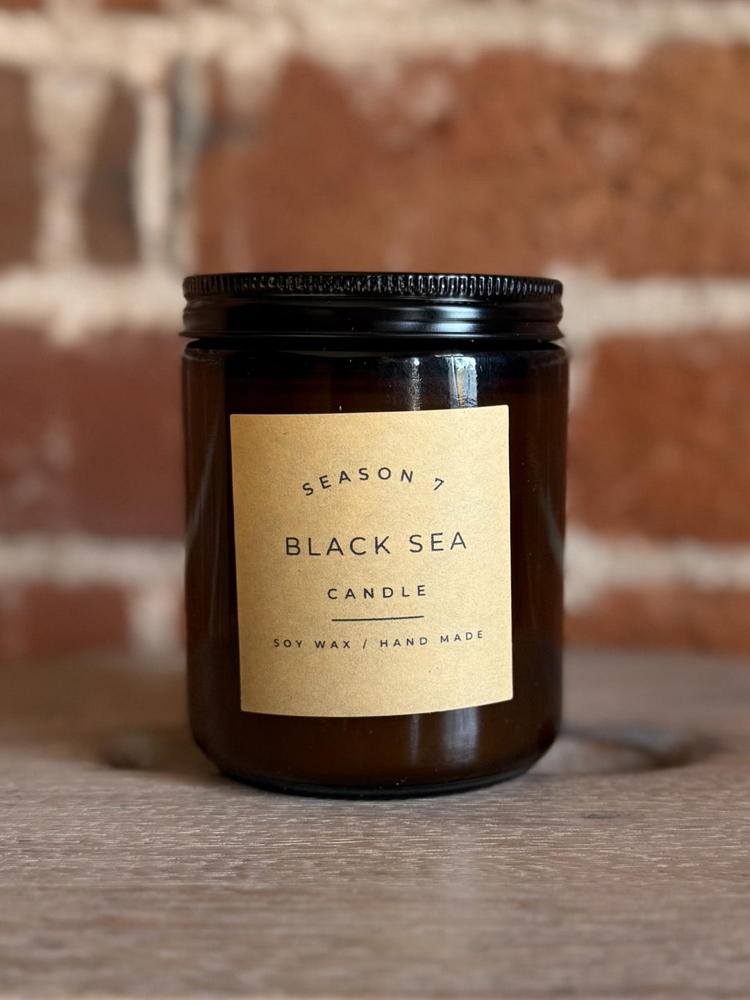8oz Jar Hand Poured Soy Wax Candle, Black Sea