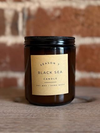 8oz Jar Hand Poured Soy Wax Candle, Black Sea