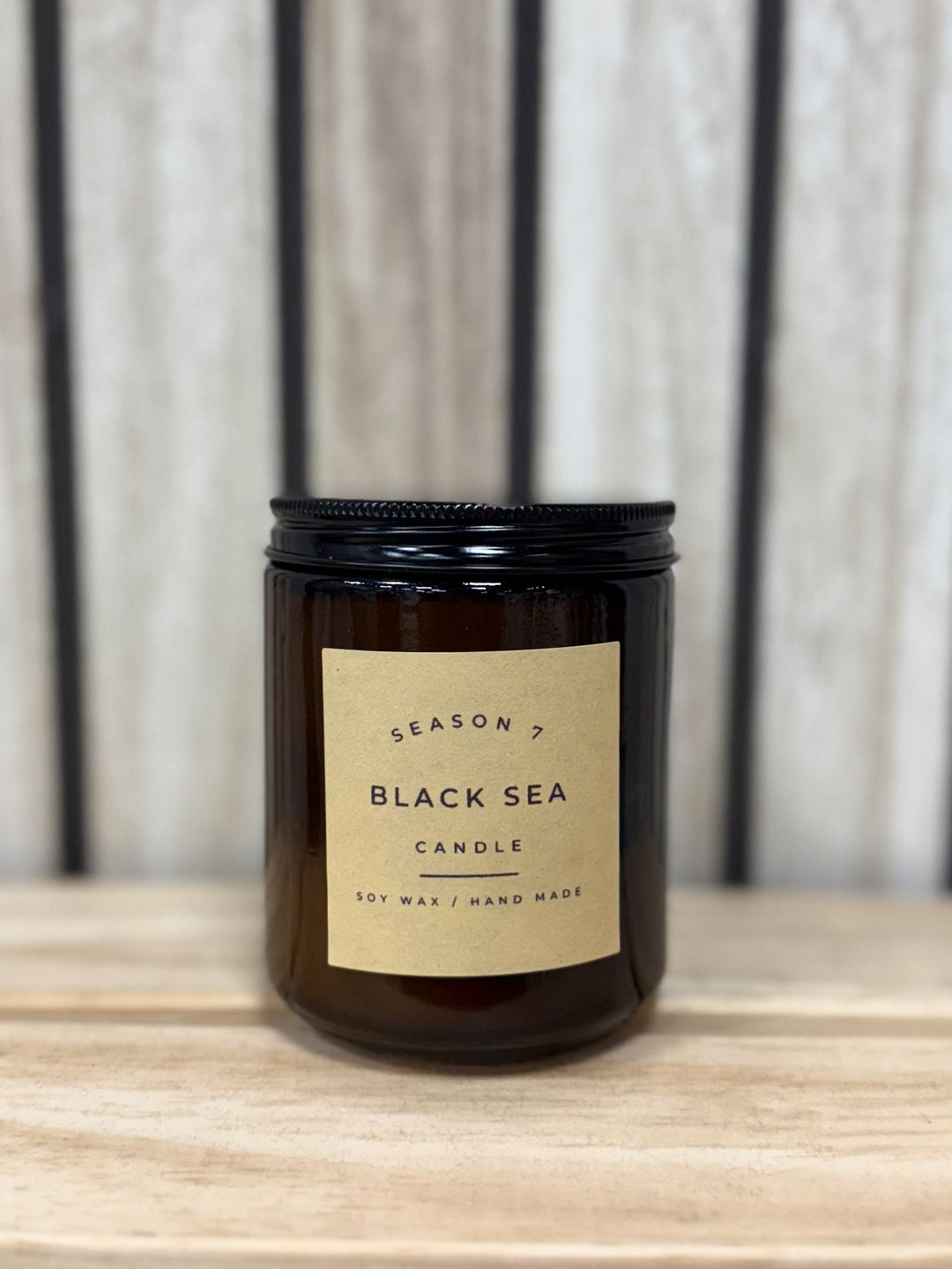 8oz Jar Hand Poured Soy Wax Candle, Black Sea