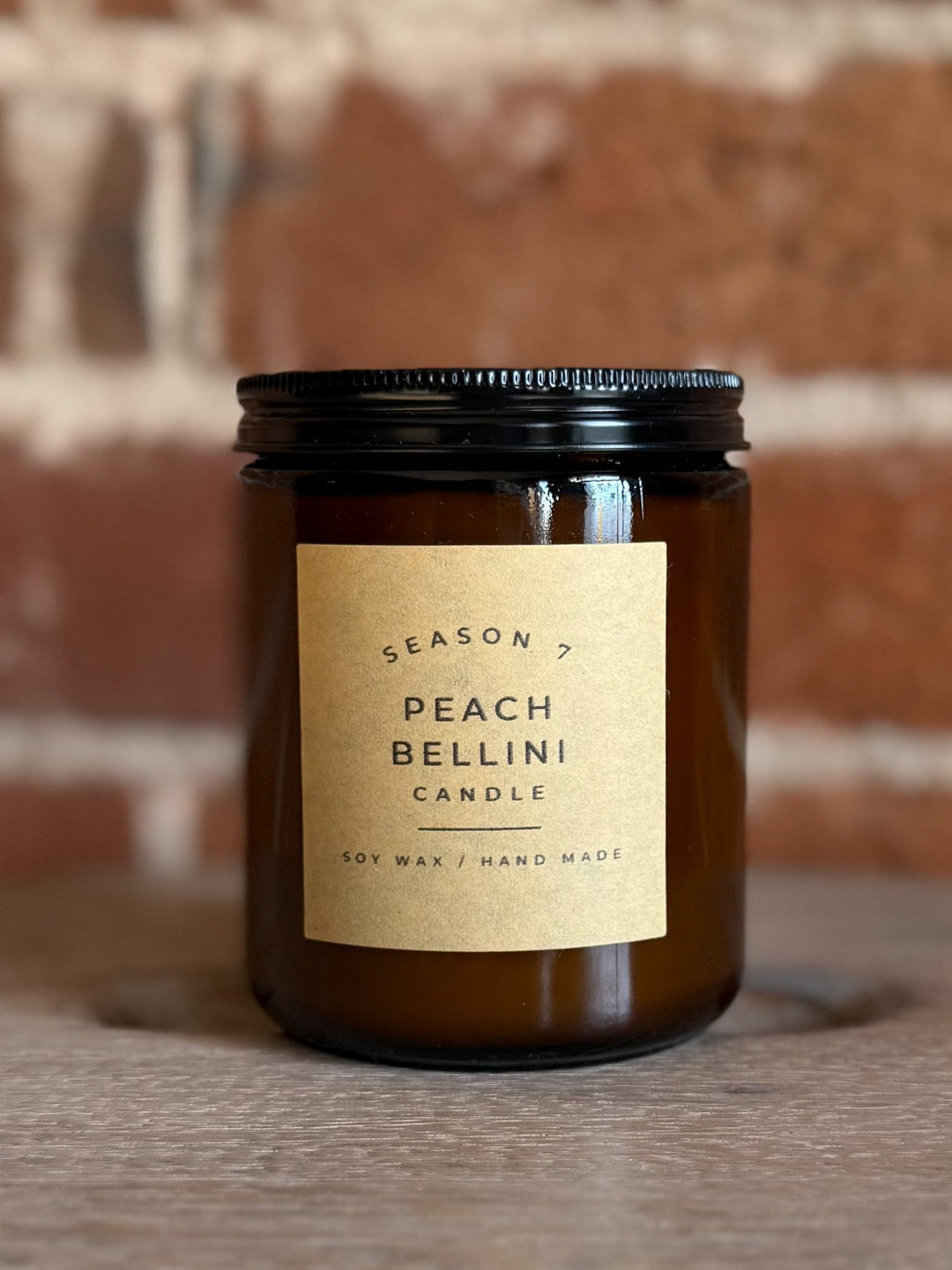 8oz Jar Hand Poured Soy Wax Candle, Peach Bellini