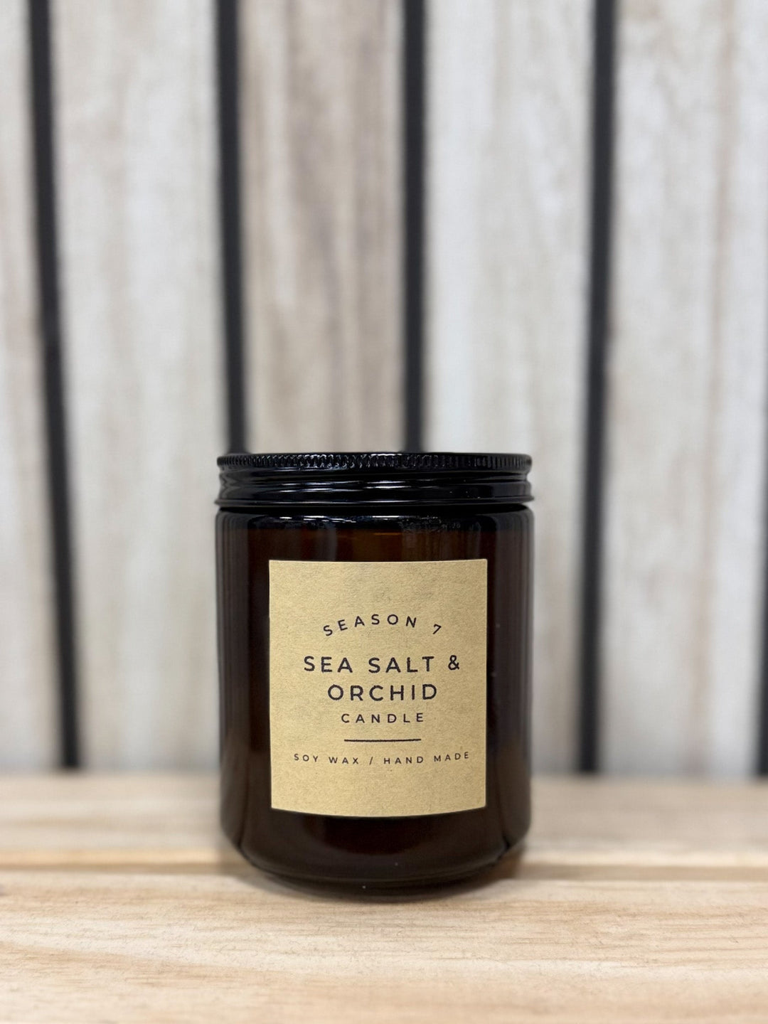 8oz Jar Hand Poured Soy Wax Candle, Sea Salt & Orchid