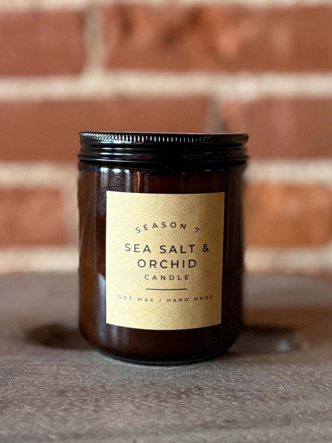 8oz Jar Hand Poured Soy Wax Candle, Sea Salt & Orchid
