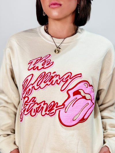 Rolling Stones Malibu Puff Ink Sweatshirt, Sand