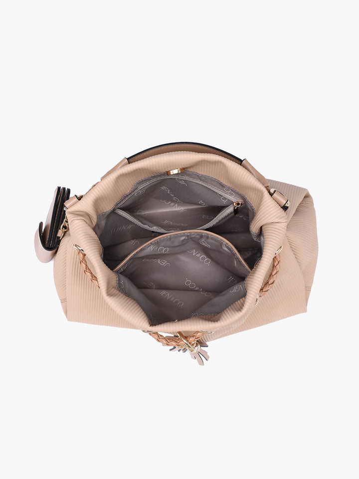 Aaliyah Pleated Bucket Bag w. Coin Purse, Inside