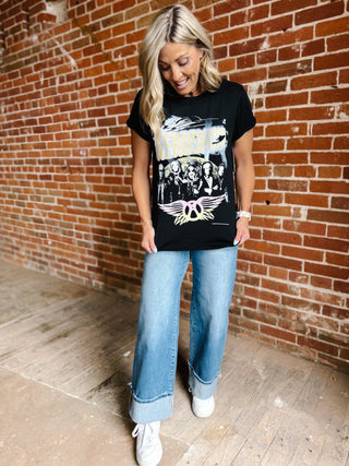 Aerosmith Band Logo Tee, Black
