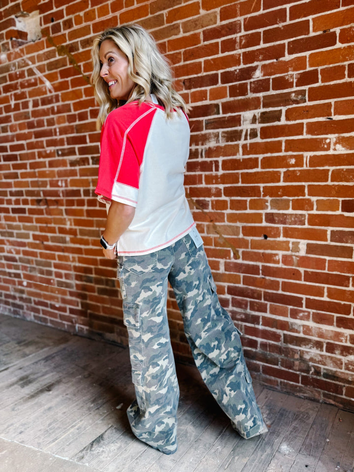All-American Spirit Raglan Graphic Tee, Oat