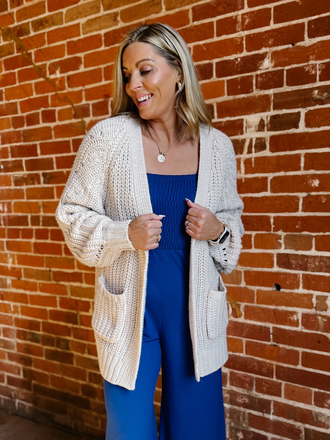 All In Oversized Cardigan, Ecru