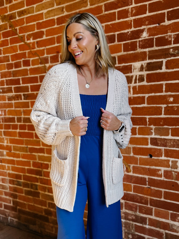 All In Oversized Cardigan, Ecru