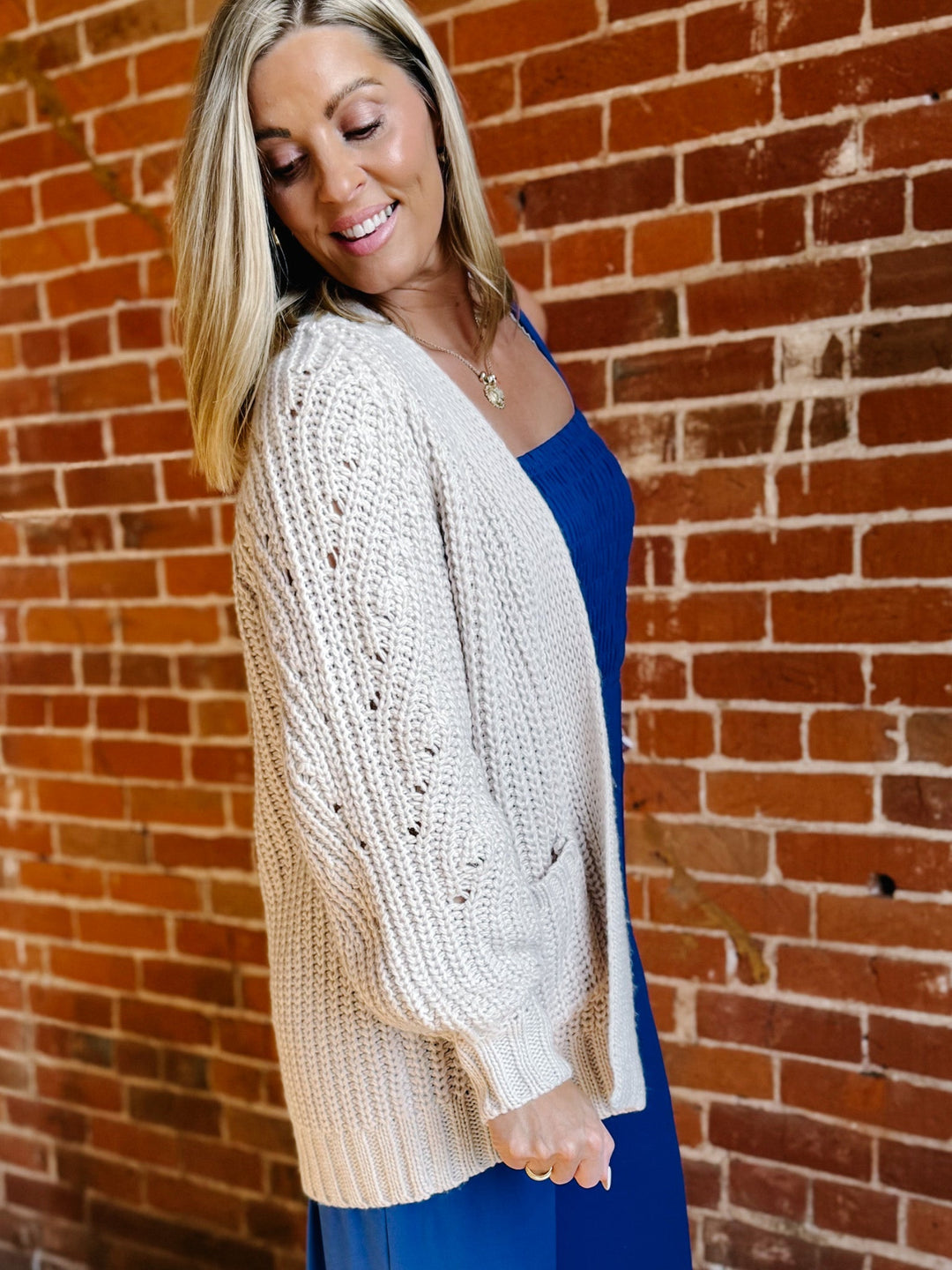 All In Oversized Cardigan, Ecru