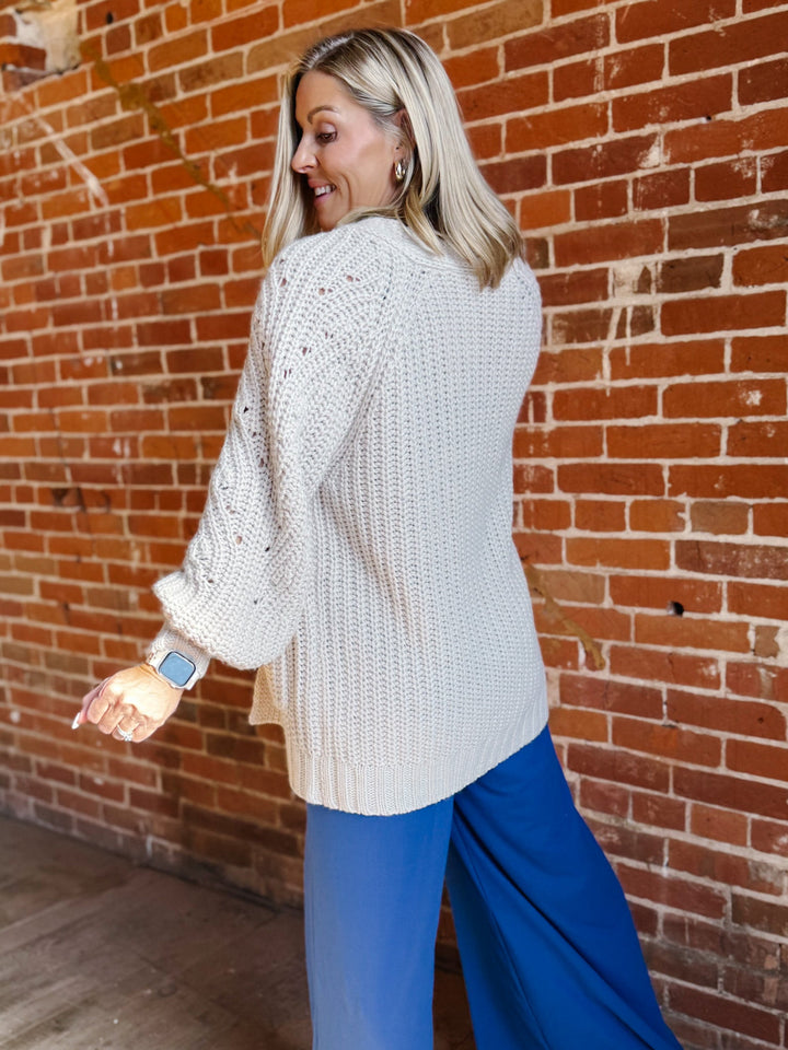 All In Oversized Cardigan, Ecru