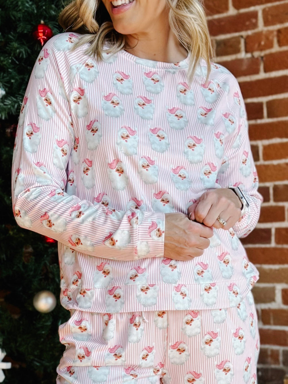 Annie Santa Baby Pajama Set, Pink