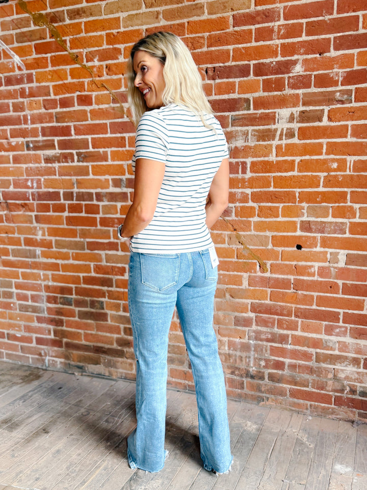 Annie Stripe It Right Ribbed Crew Tee by Thread &amp; Supply