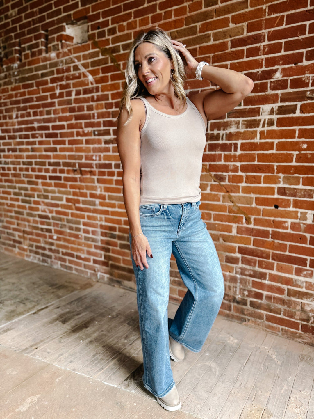 Anything But Basic Tank, Taupe