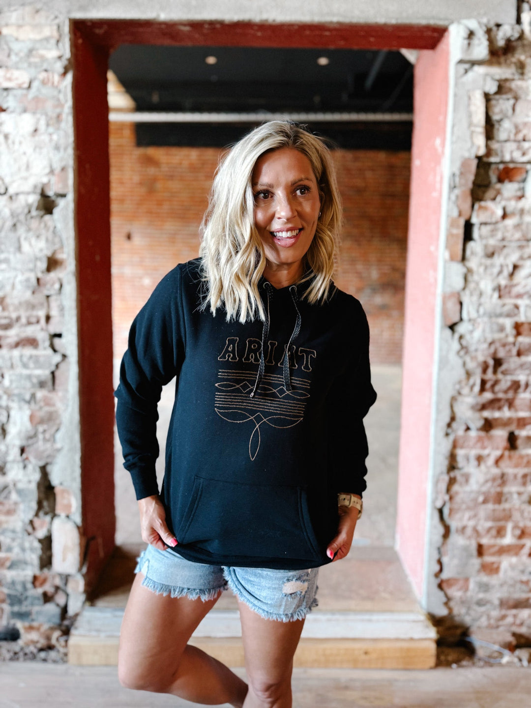 Ariat Booted Logo Hoodie, Black