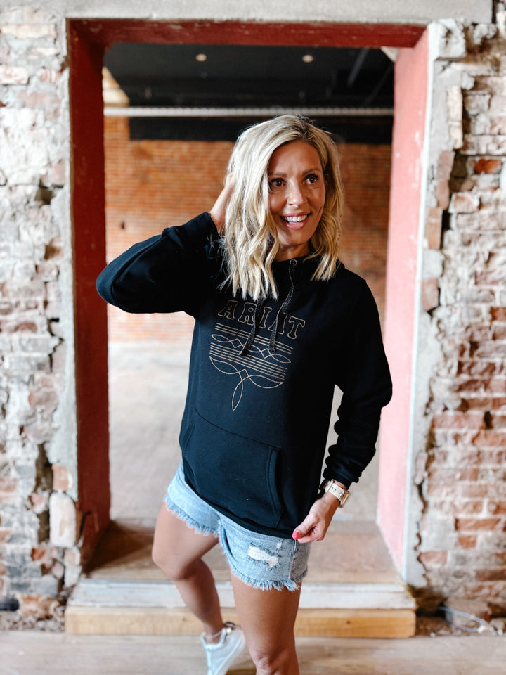 Ariat Booted Logo Hoodie, Black