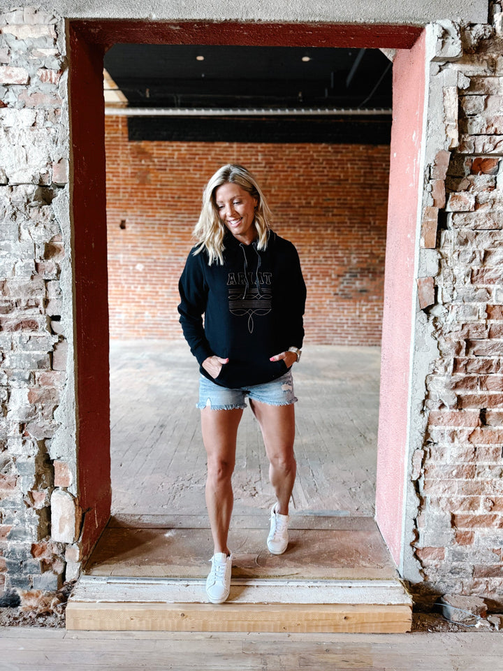 Ariat Booted Logo Hoodie, Black