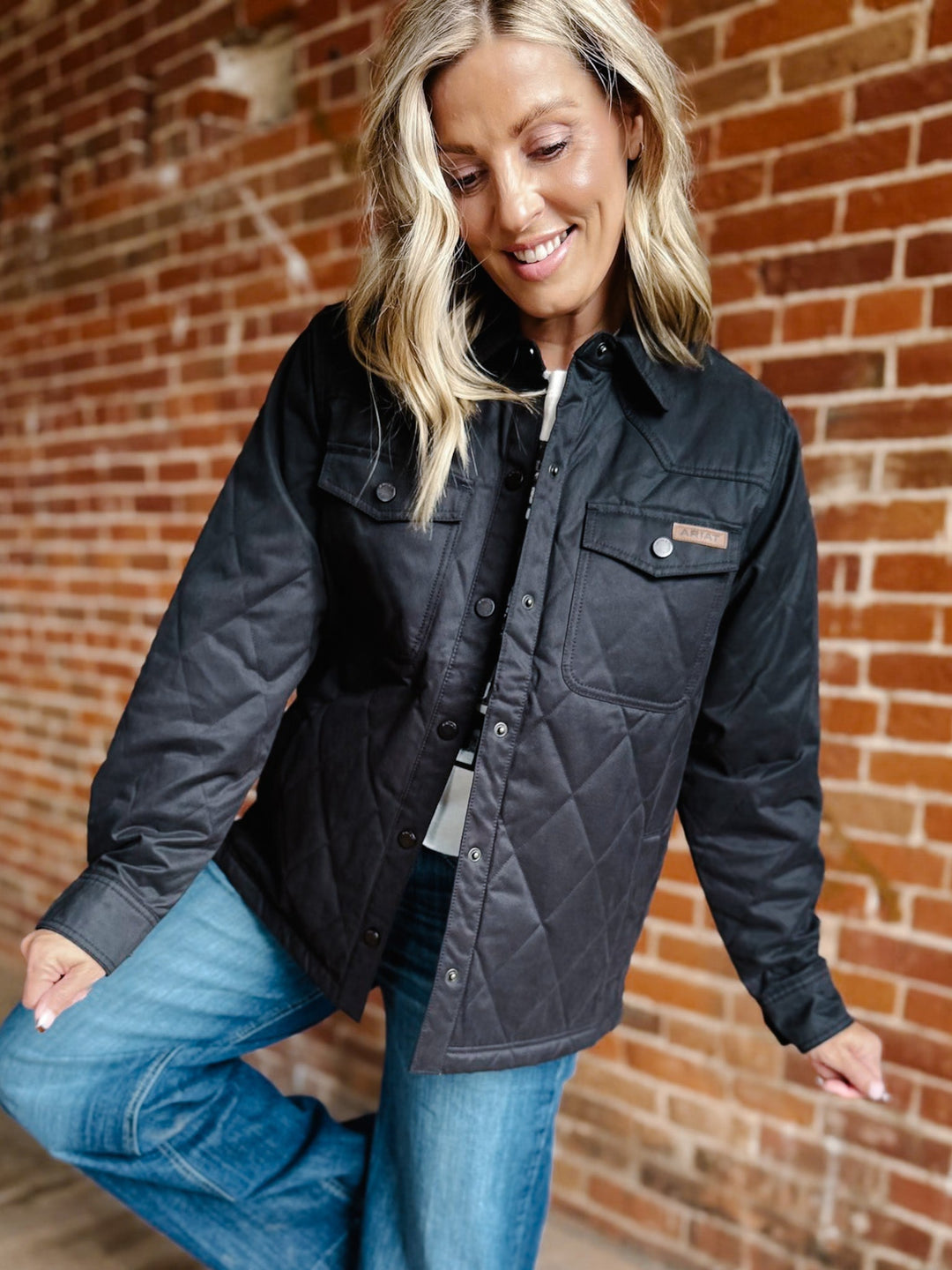 Ariat Grizzly Quilted Barn Jacket, Black