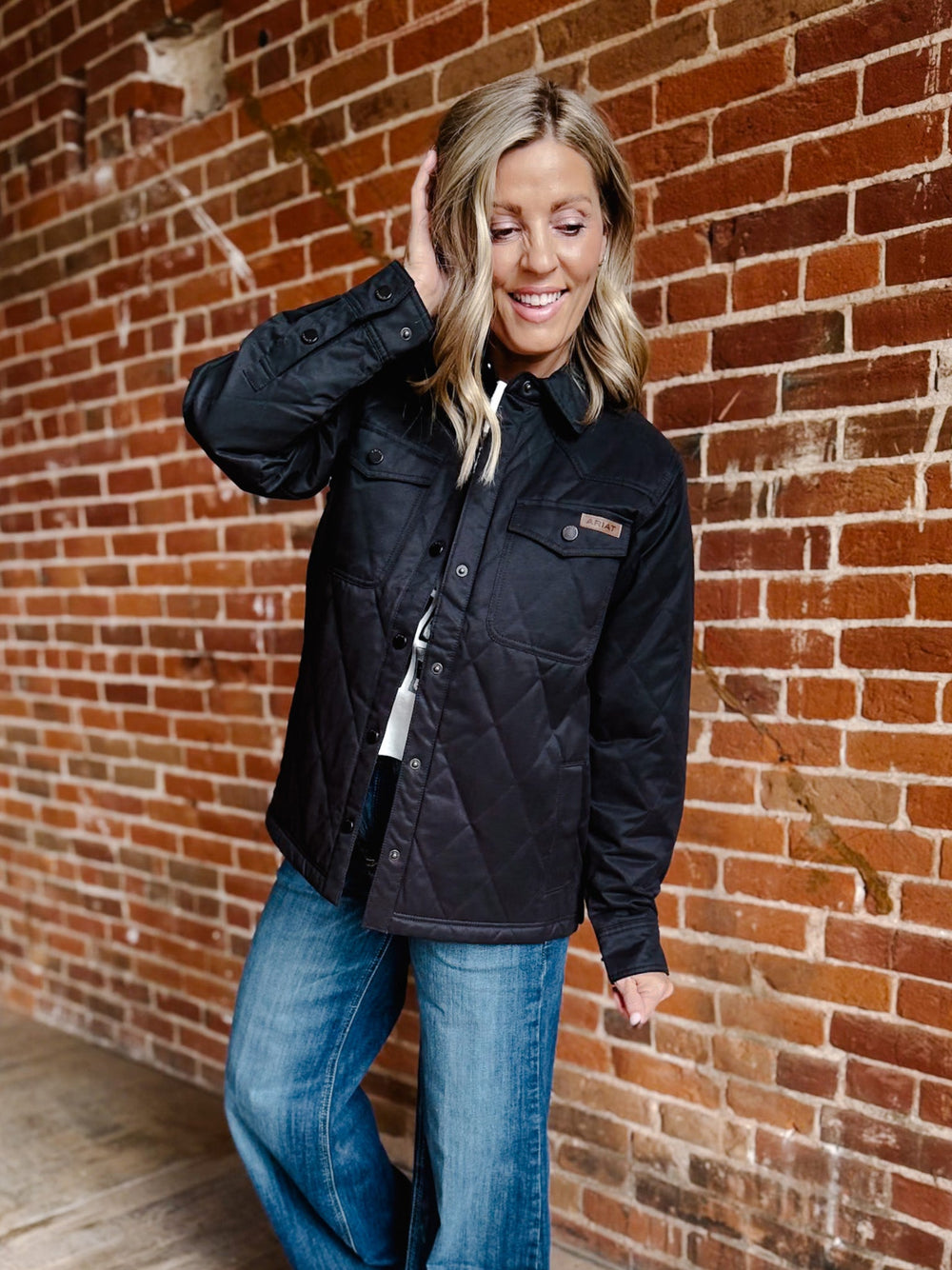 Ariat Grizzly Quilted Barn Jacket, Black