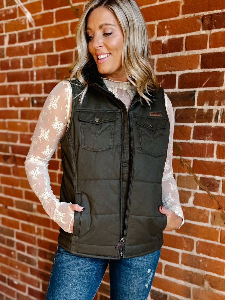 Ariat Grizzly Quilted Vest, Earth