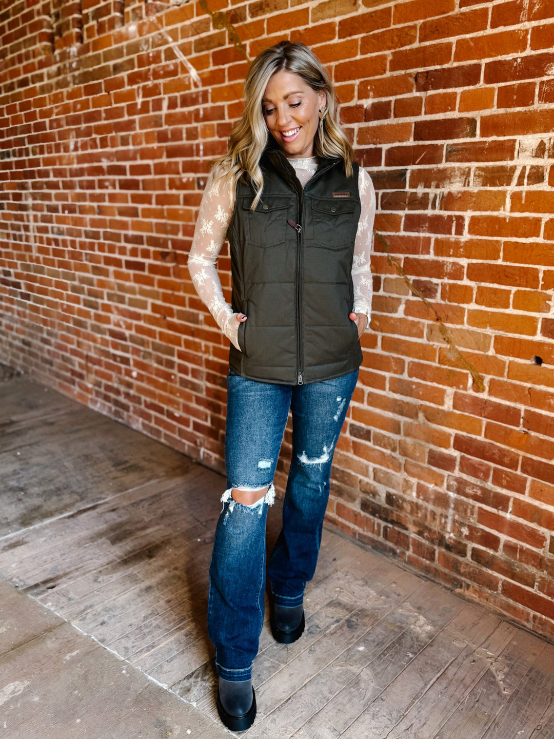 Ariat Grizzly Quilted Vest, Earth